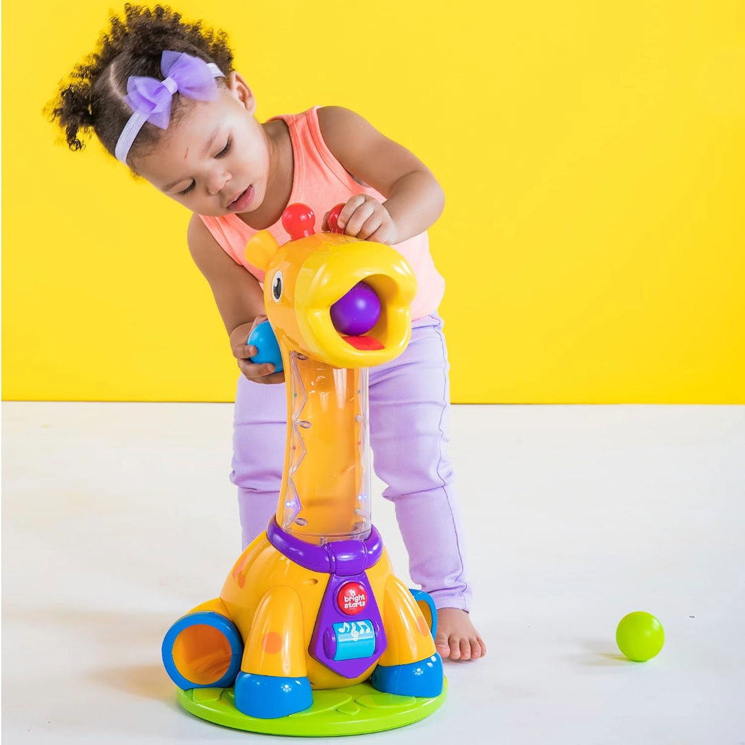 Bright Starts Spin & Giggle Giraffe Ball Popper Musical Toy, (28.96 x 24.89 x 46.48 cm)