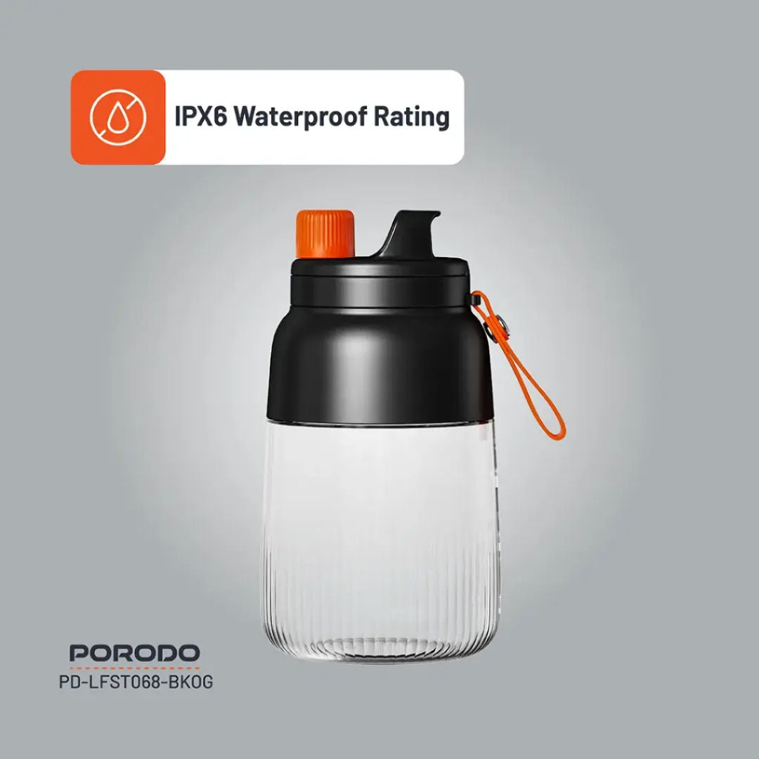 Porodo Lifestyle Blend & Sip Portable Blender, Black/Orange