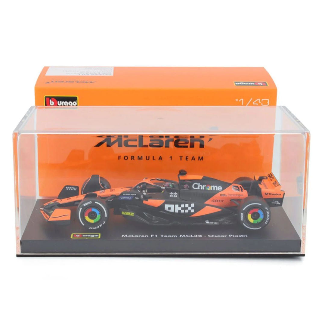 Bburago F1 Miami Grand Prix 2024, McLaren MCL38 #81, Piastri Die-Cast Car, 1:24, Orange/Black