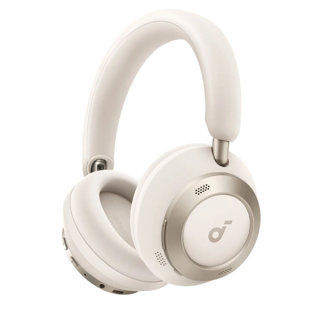 Anker Soundcore Space One Pro Wireless Headphones Adaptive ANC 3.0, Hi-Res Audio, 60H Playtime, Cream White, A3062H21