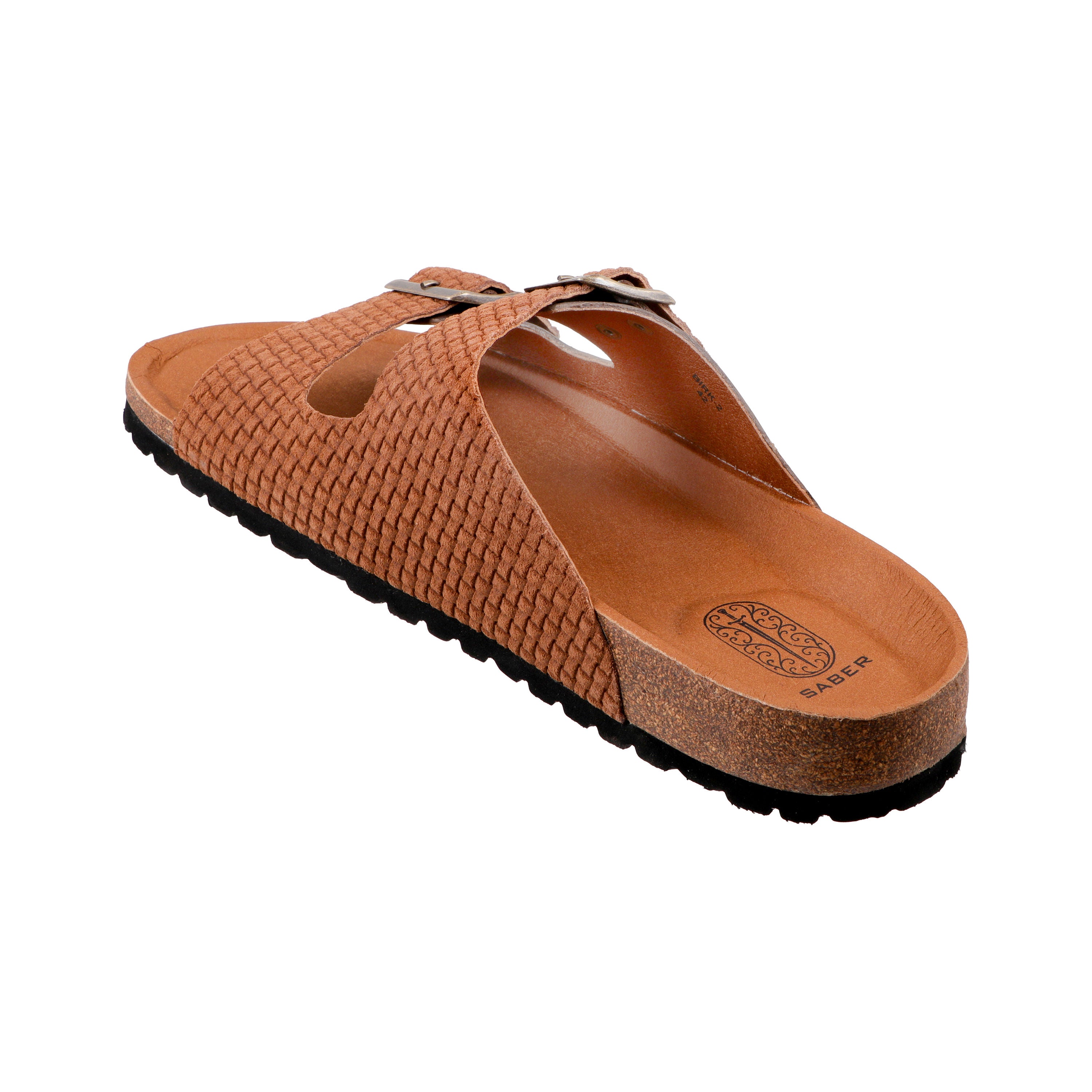 SABER BIRK -2 Men's Genuine Leather Sandals with Cork-Latex Footbed & EVA Sole