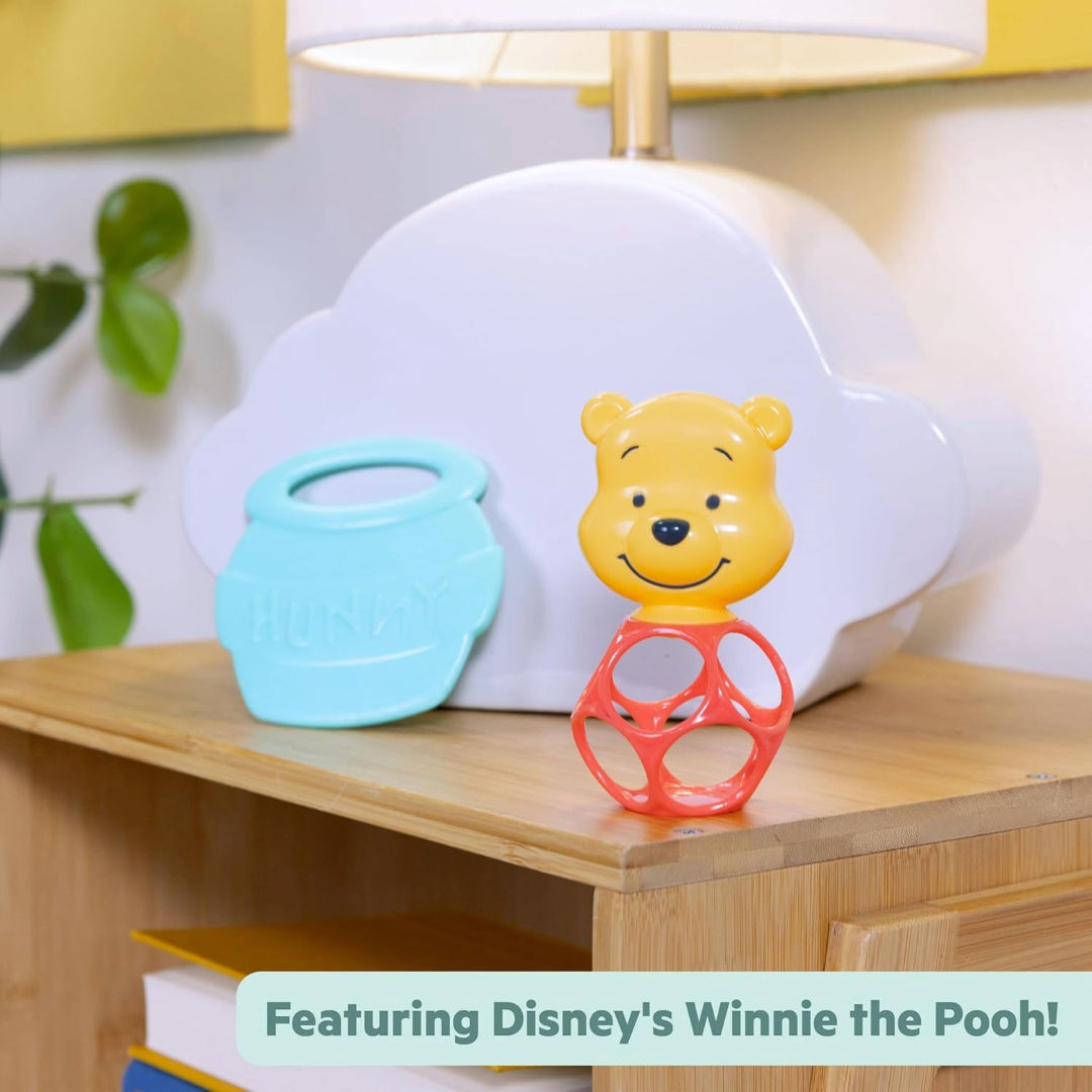 Bright Starts Disney Baby Winnie the Pooh Hunny & Shake Rattle & Teether Toy (Pack of 2), 0M+