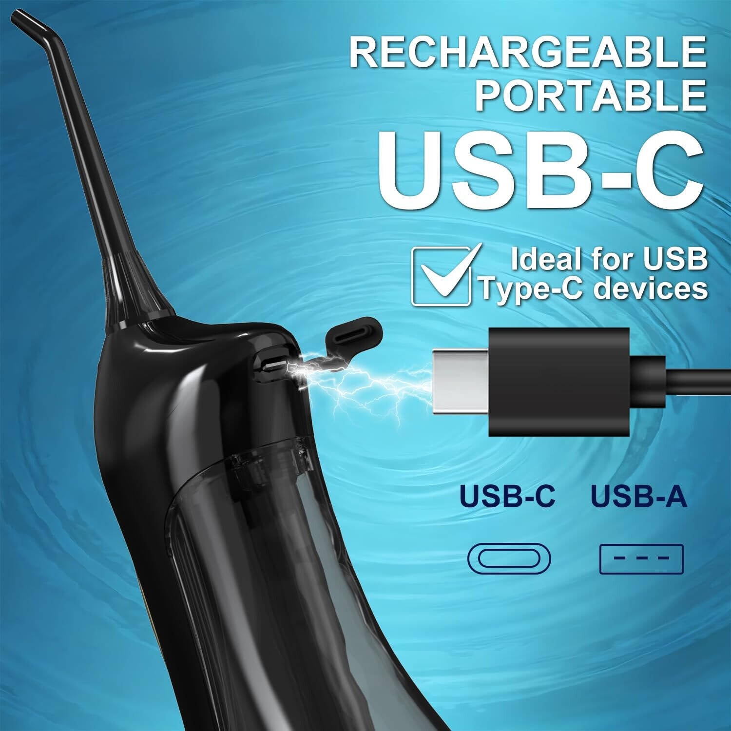 EPICARMA F5 Smart Oral Irrigator, Black,EA-FLSF5-BK