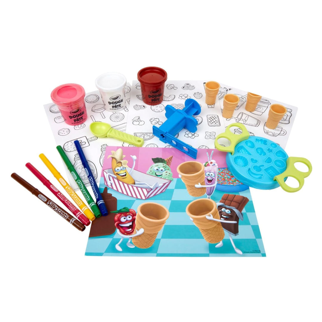 Crayola Silly Scents Ice Cream Parlor Playset, 80+ Pieces, 225gm