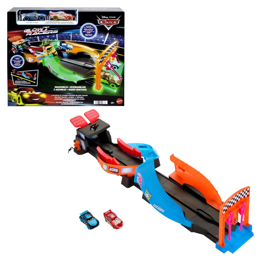 Disney Pixar Cars Launch & Criss-Cross Glow Race Playset, 92.7x24.8x16 cm, For Age 4+ Years
