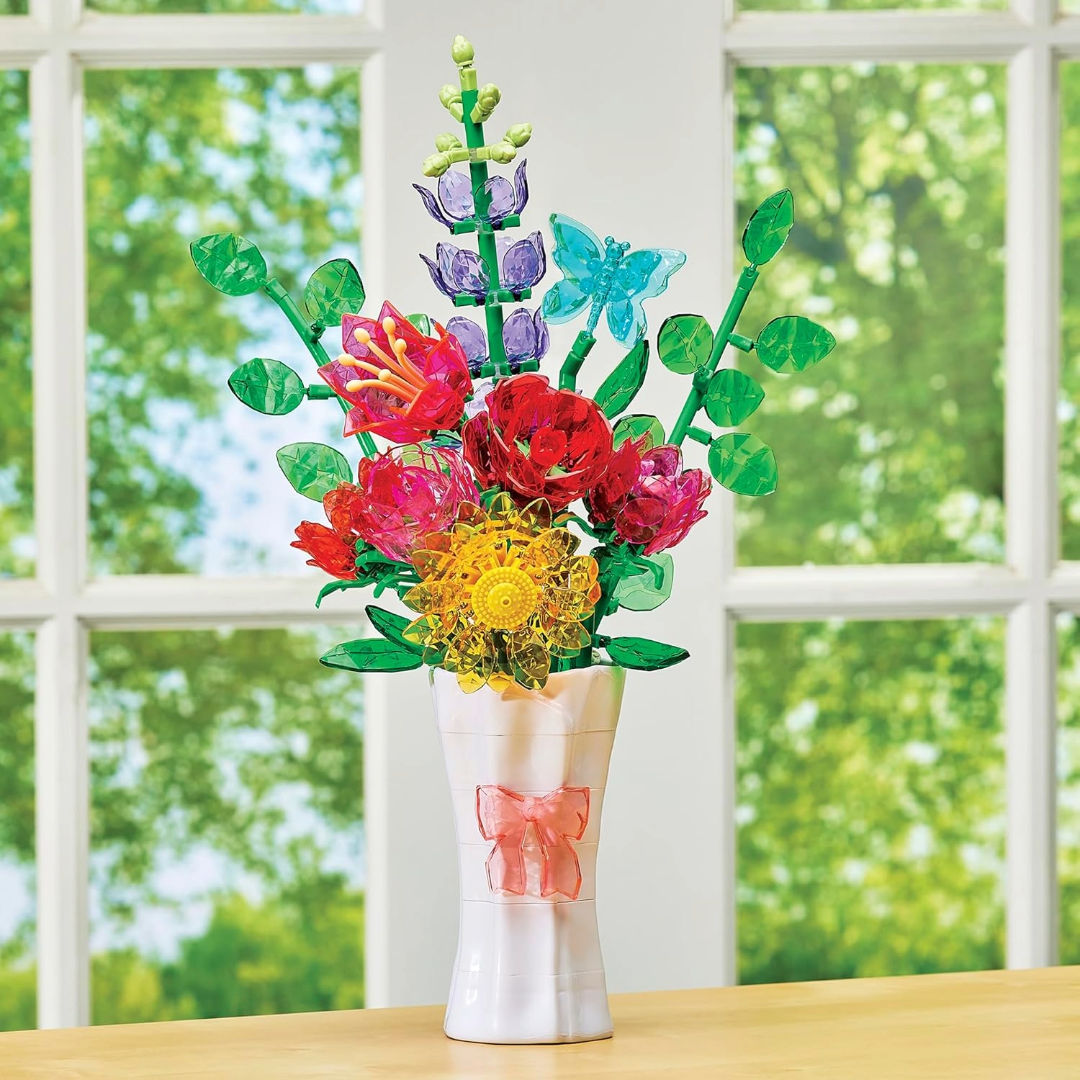 Cra-Z-Art Rose Art Crystal Gem Beautiful Bouquet Activity Kit, 445+ Pieces, Children Age 8+