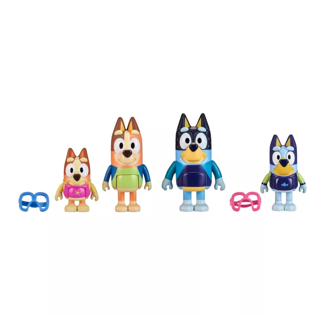 Bluey Series 9 Family Beach Day Figure Pack 6.35-7.62cm, Pack of 6, 3+ years