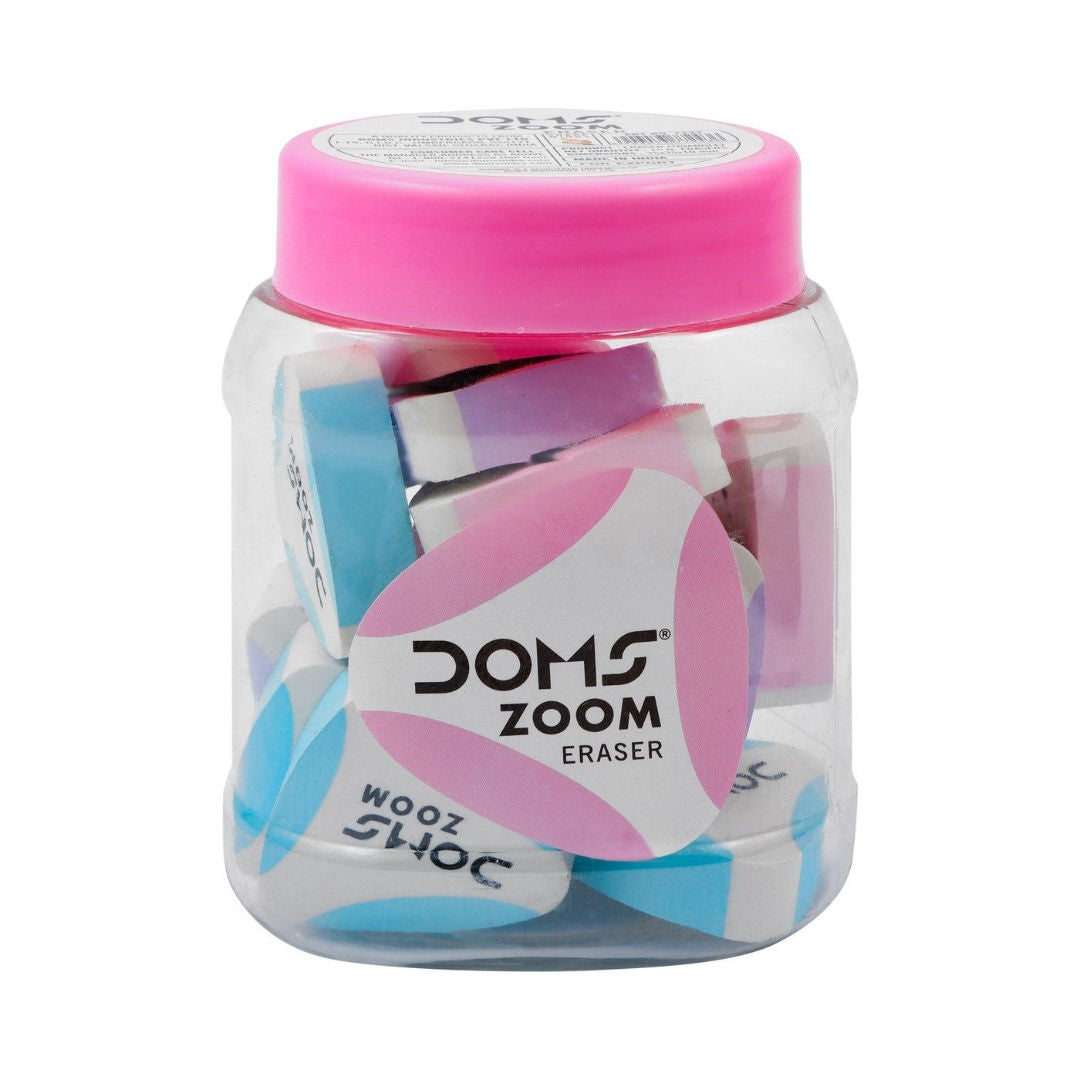 DOMS Zoom Triangle Eraser Jar, 15pcs 7243