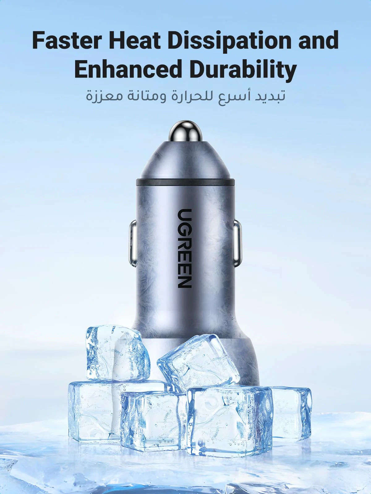UGREEN CD213 50W Dual USB-C Fast Car Charger