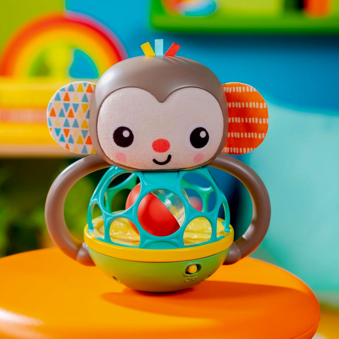 Bright Starts Grab & Giggle Monkey Multi-Sensory Toy, (12.10 x 18.26 x 19.89 cm)