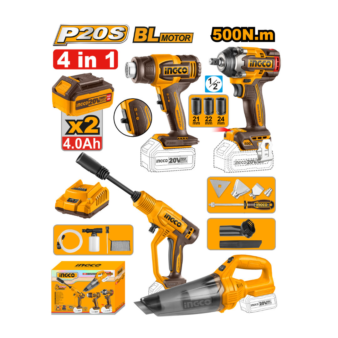 INGCO Cordless Tools Combo, 20V