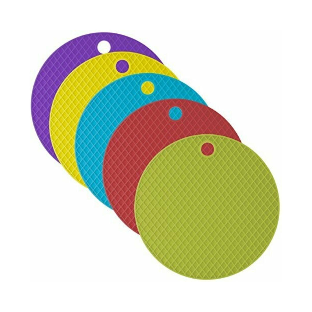 Kitchen Craft Colour Works Round Silicone Trivets 20cm, Assorted Colours