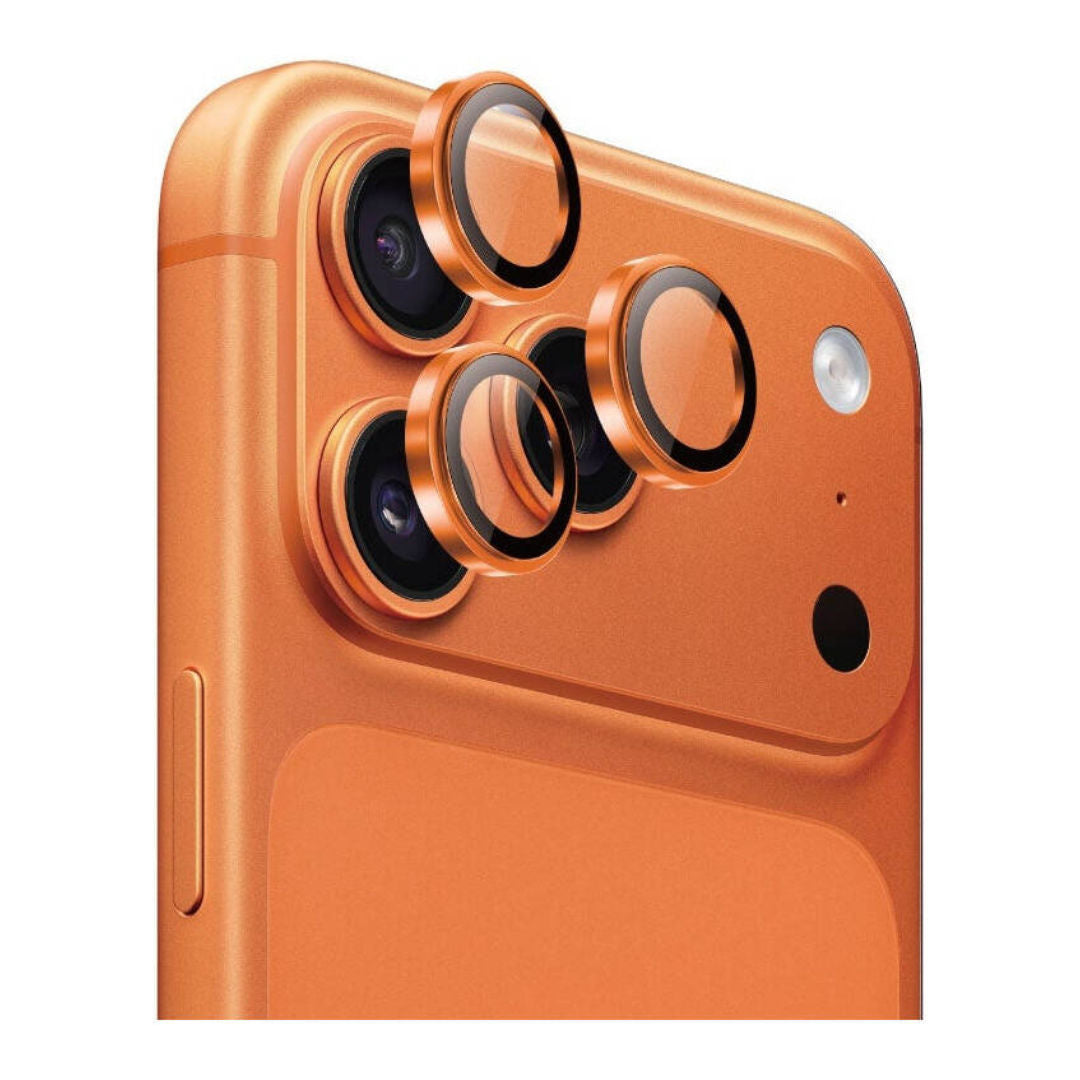 Blupebble Graphene Rock Series Camera Glass Lens Protector For iPhone 17 Pro & iPhone 17 Pro Max, 9H HD, Orange