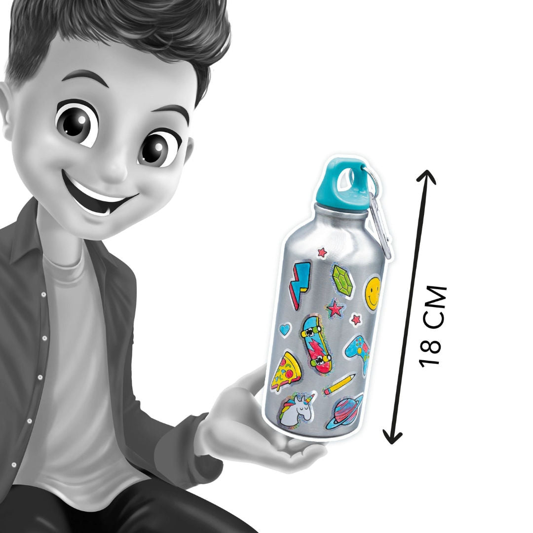 Buki France DIY Water Bottle with Sticker, (400 ml)