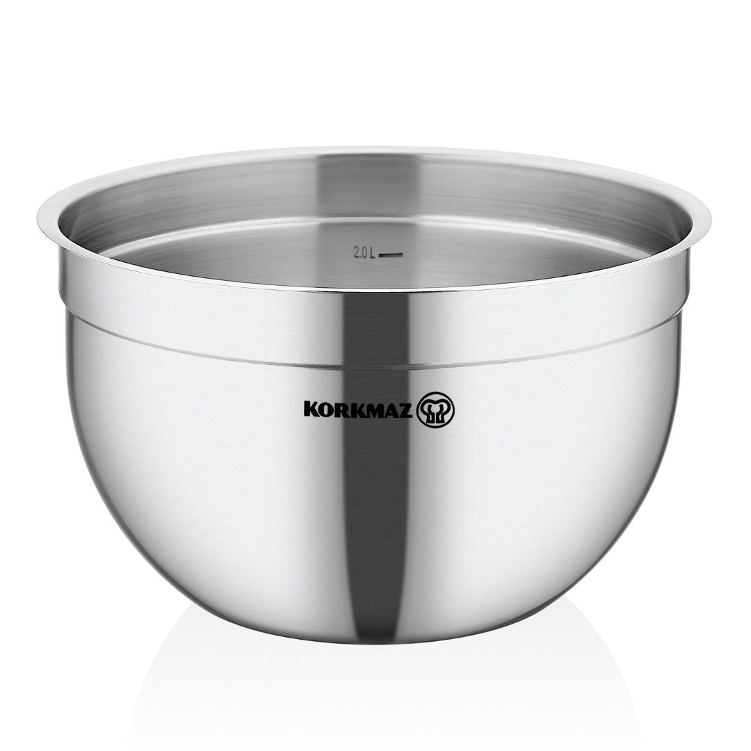 Korkmaz Proline Gastro Mixing Bowl, 24x15cm, Stainless Steel, Satin, A2777