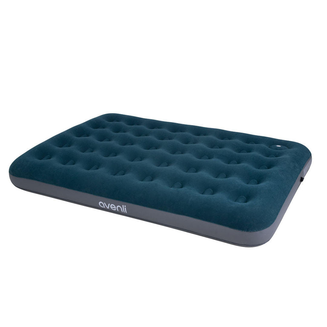 Jilong Avenli Luxury Air Bed Mattress Soft Flocked Inflatable, Navy Blue, 191x137x22cm
