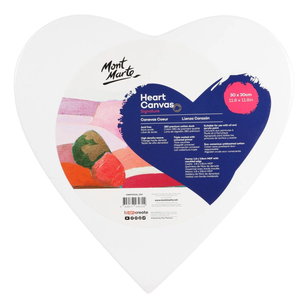 Mont Marte Heart Canvas Signature Board