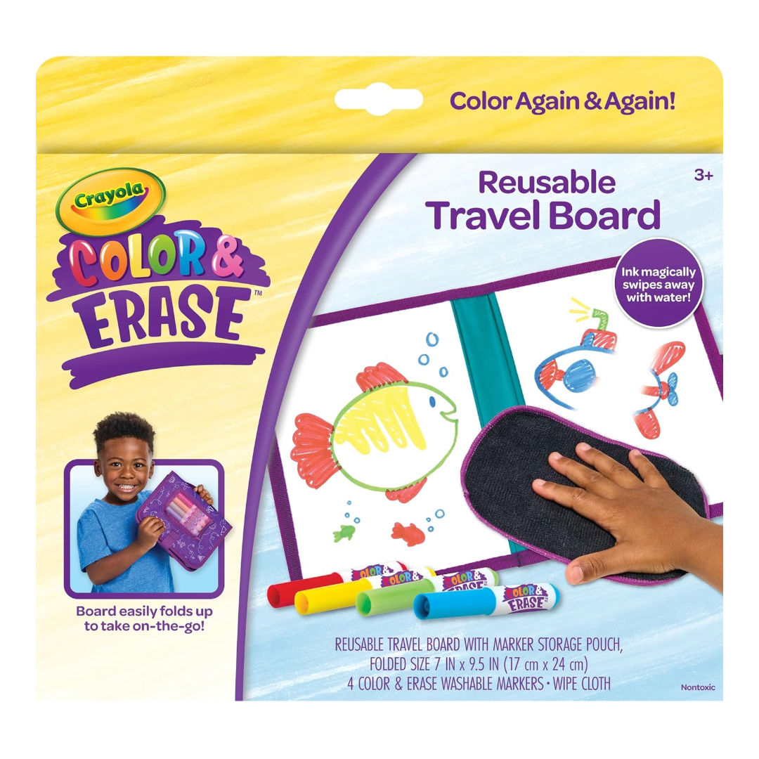 Crayola Color & Erase Reusable Travel Board Set,17x24cm