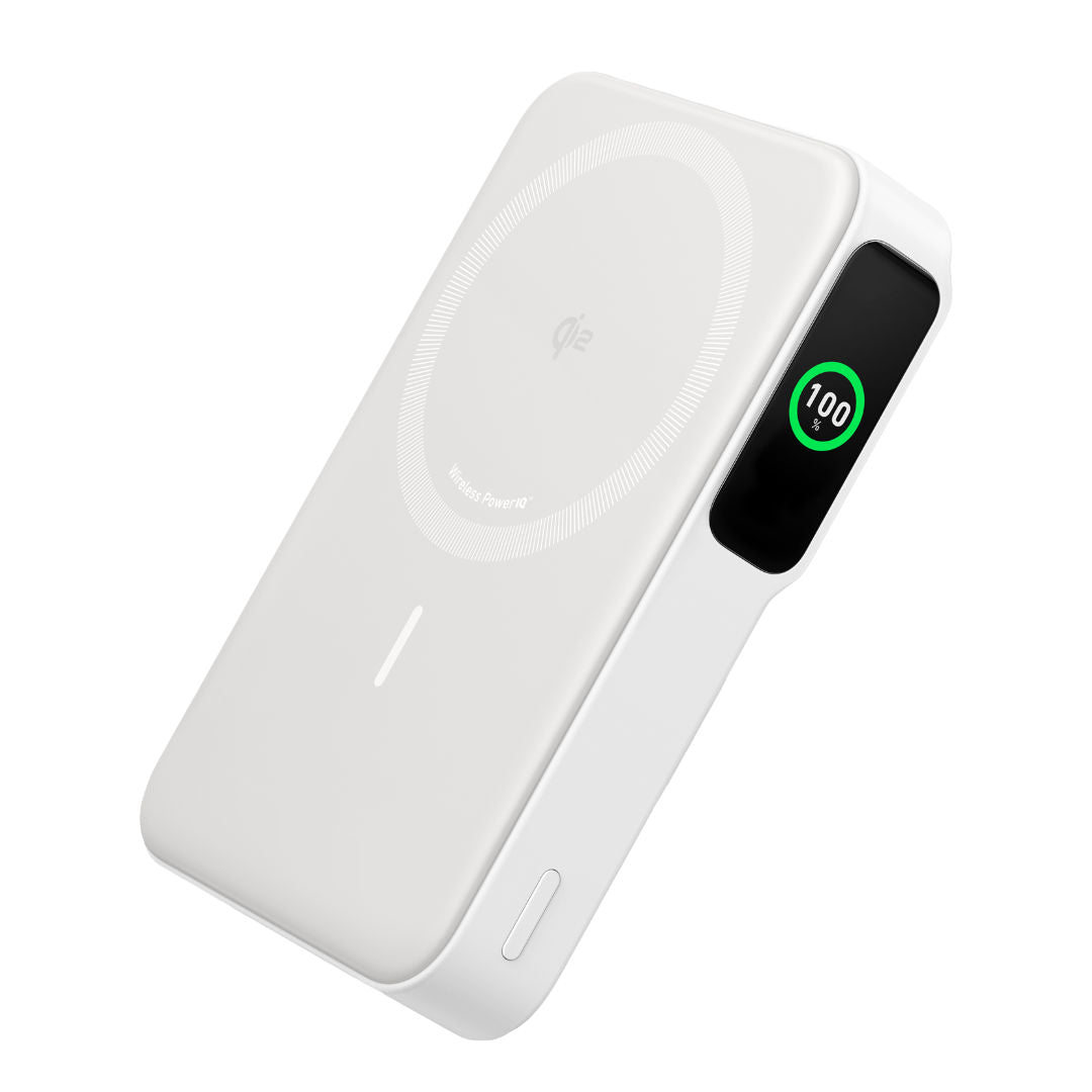 Anker MagGo 10,000mAh Qi2 Power Bank, 15W Wireless Fast Charging, Smart Display, Built-in Stand