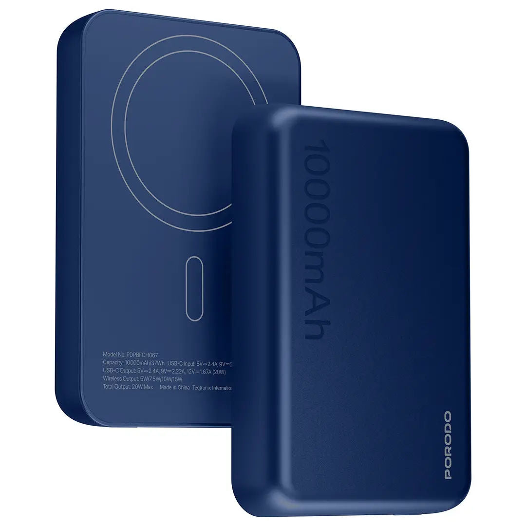 Porodo 10000mAh MagSafe Power Bank, Blue