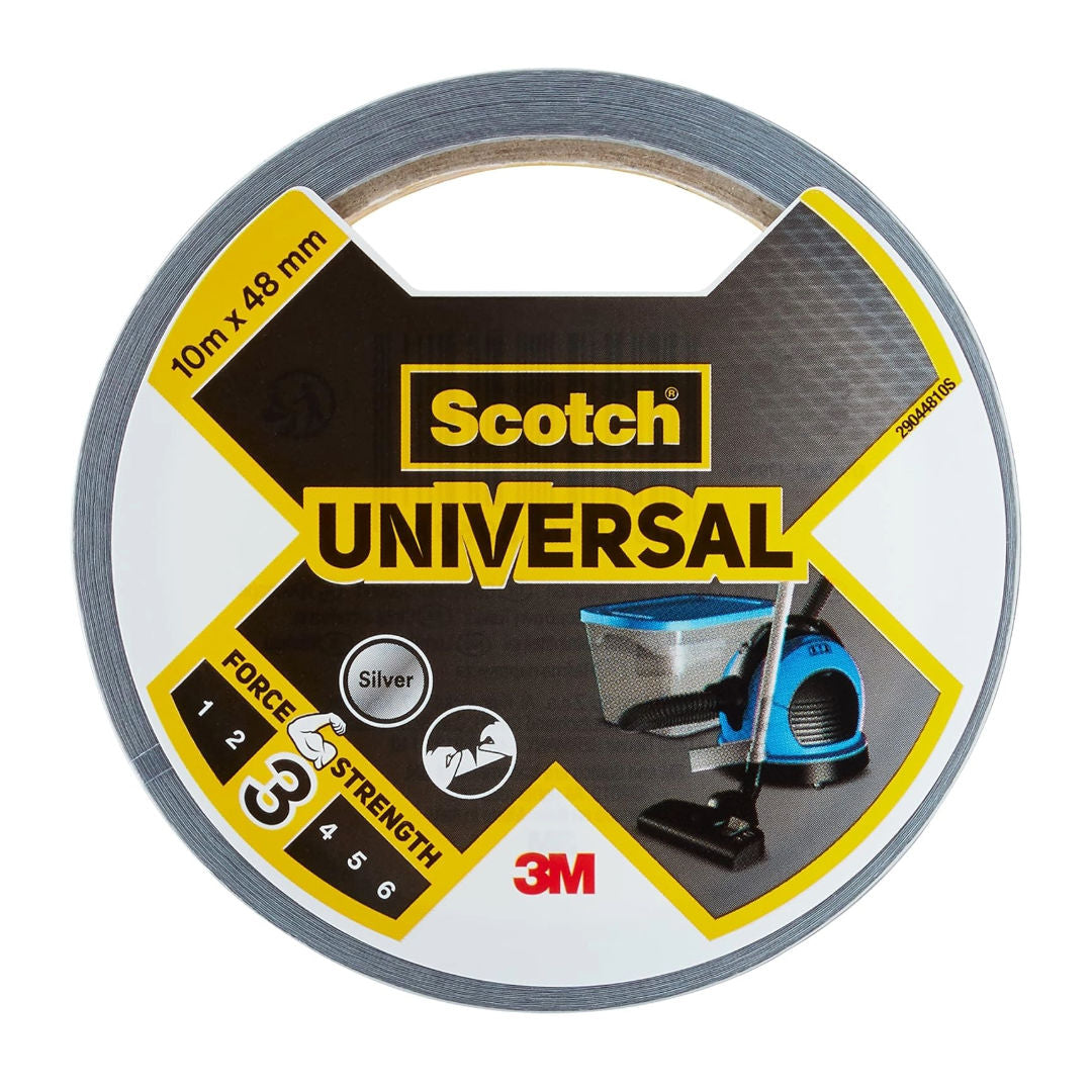 Scotch® Universal Duct Tape 2904, Silver, 48 mm x 10 m, Multi-Purpose Heavy-Duty Repair & Sealing Tape