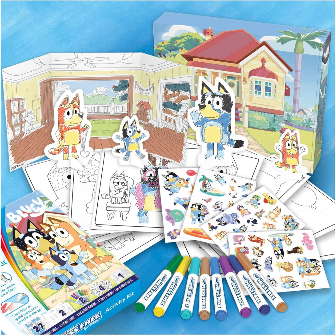 Crayola COLOR WONDER MESS FREE COLORING, Activity Kit, Bluey, Includes 40+ Pieces