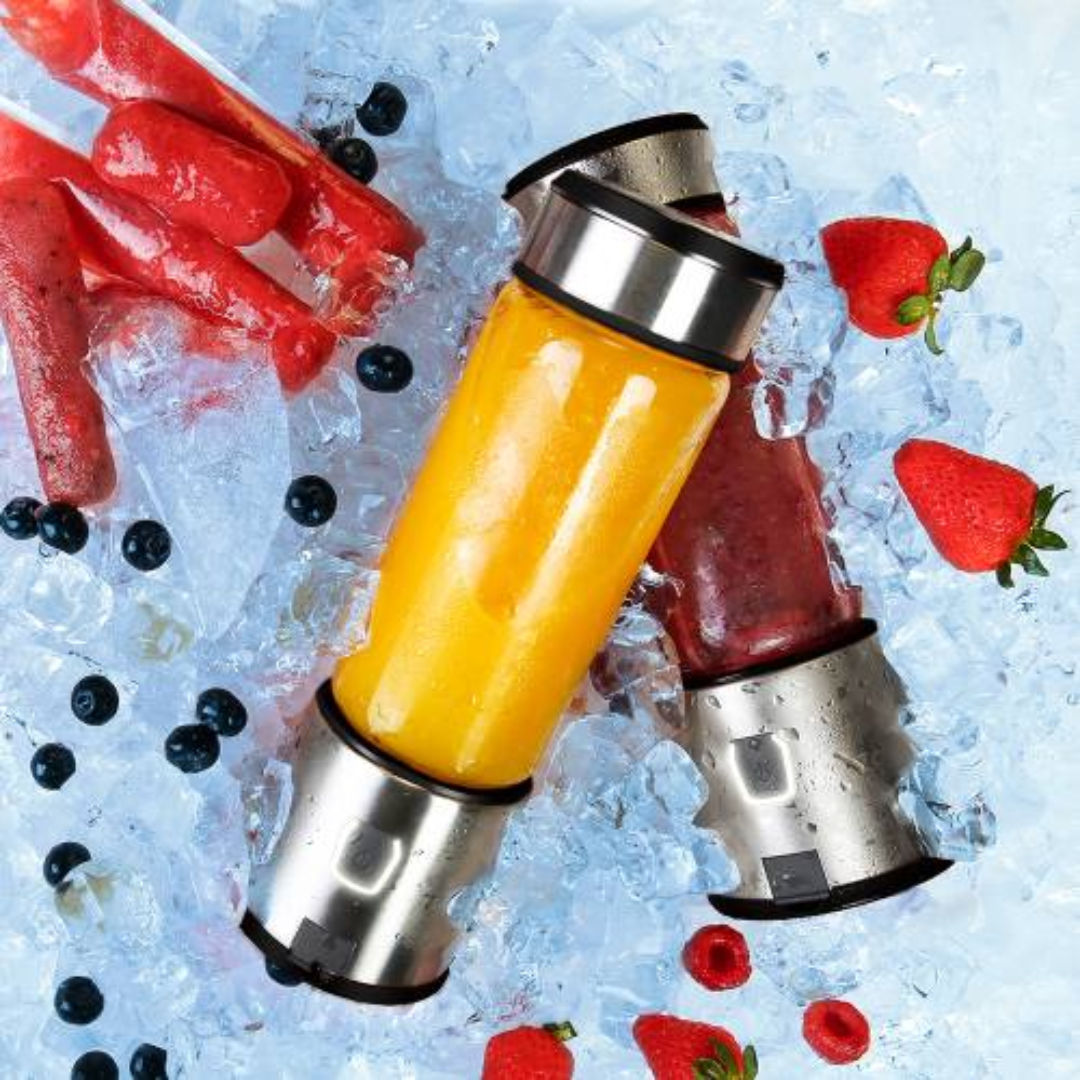 Powerology New 6-Blade Portable Juicer,  450ml, 126W, Black