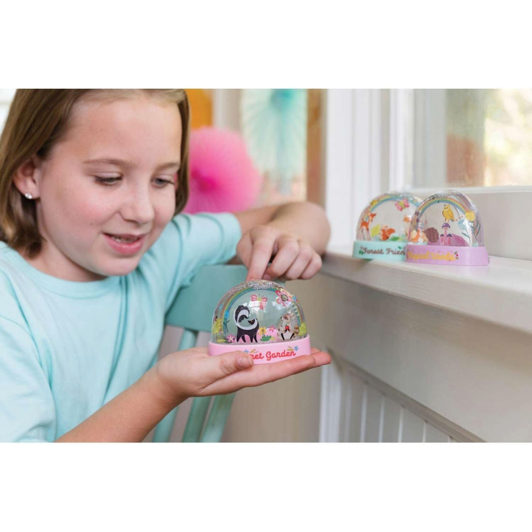 4M KidzMaker Glitter Rainbow Snow Domes Craft Kit, Pack of 3, 5+ Years