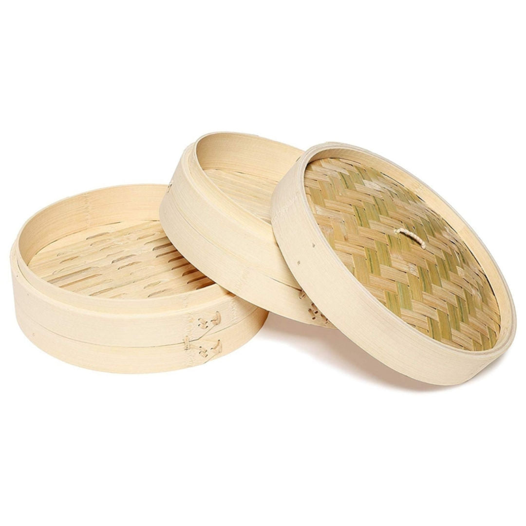 RSC Dim Sum Basket 2 Tier with Cover Steamer for Momo's & Dumplings, P19-22A
