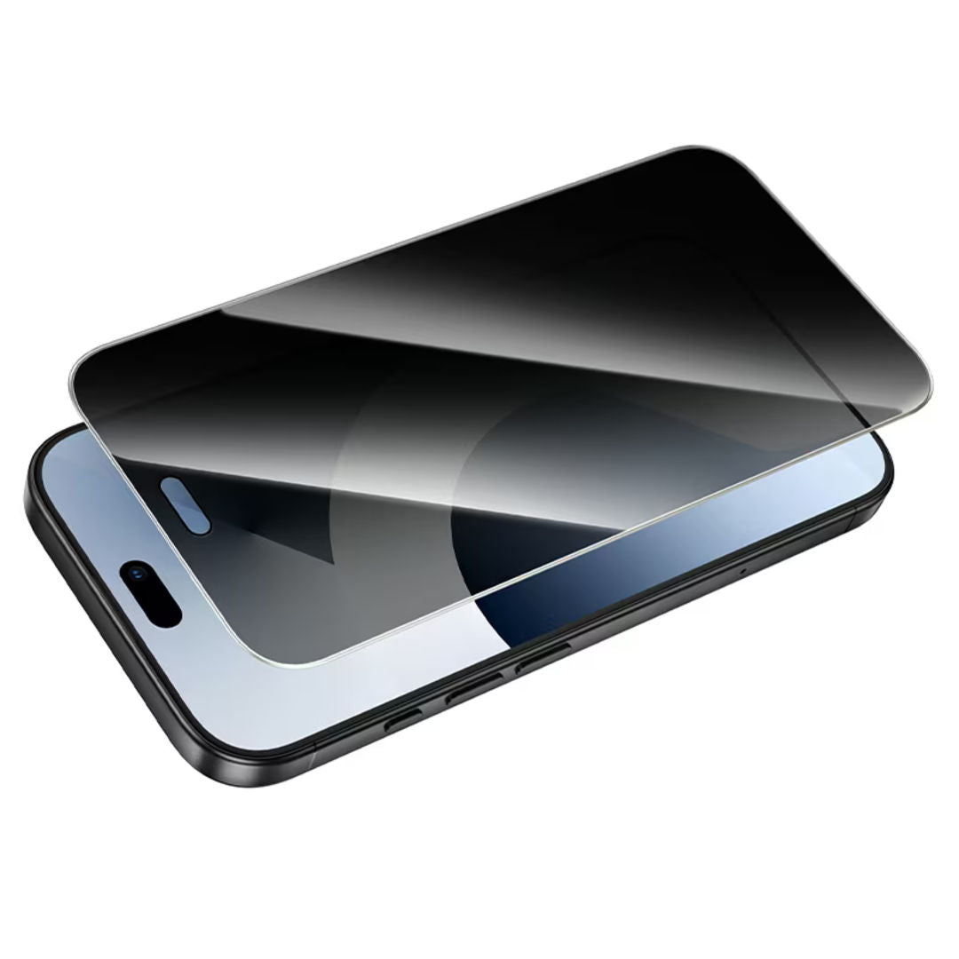 Hoco A44 Stainless Steel Frame Full Screen Anti-Spy Tempered Glass for iPhone 18 Pro Max, Privacy Protection, Stainless Steel Frame