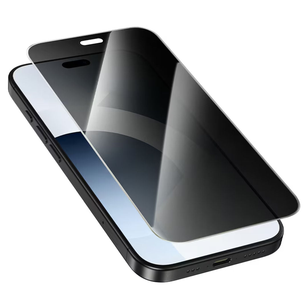 Hoco A44 Stainless Steel Frame Full Screen Anti-Spy Tempered Glass for iPhone 18 Pro Max, Privacy Protection, Stainless Steel Frame