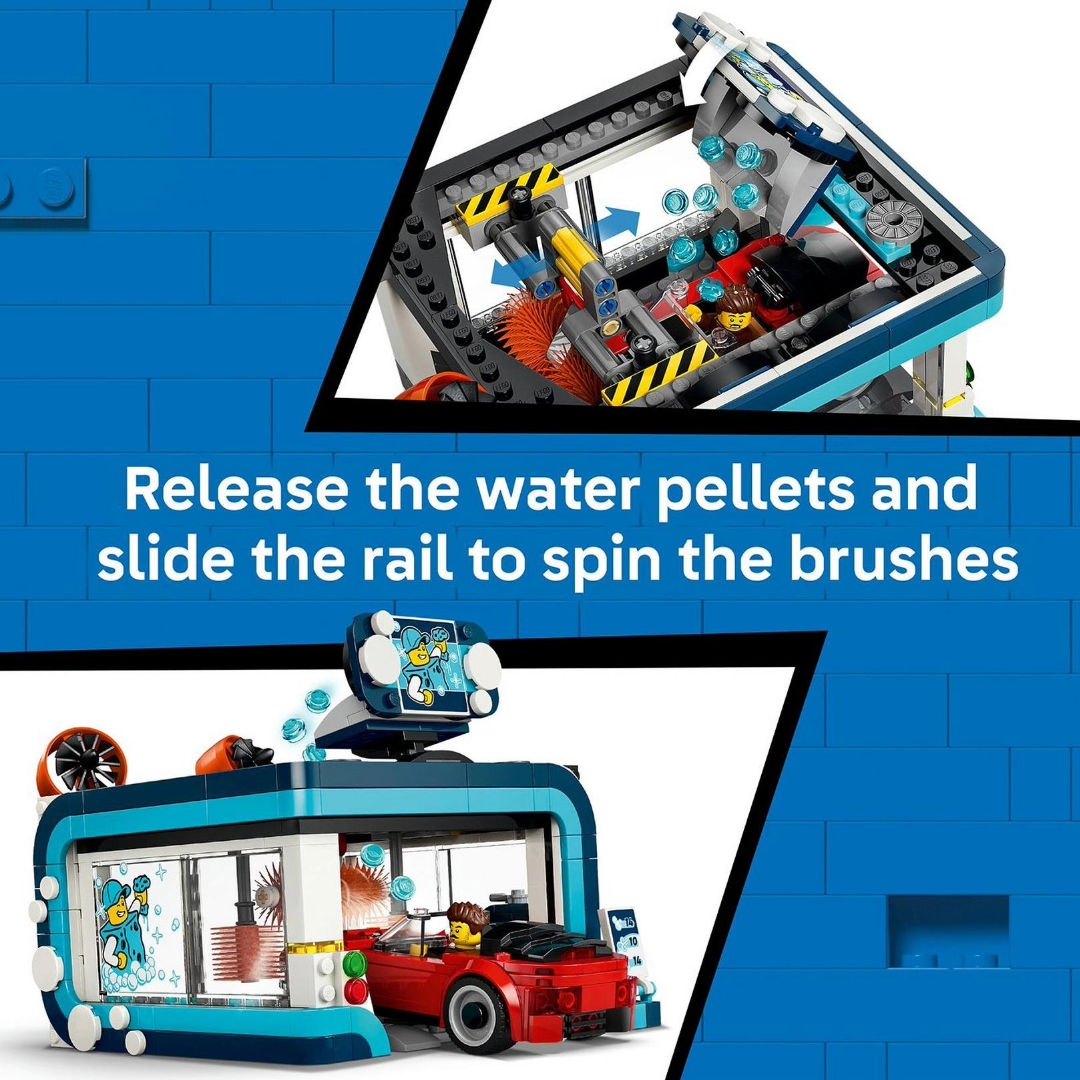 LEGO City Drive-Through Car Wash Building Toy Set, 583 Pieces, For Age 6+ Years