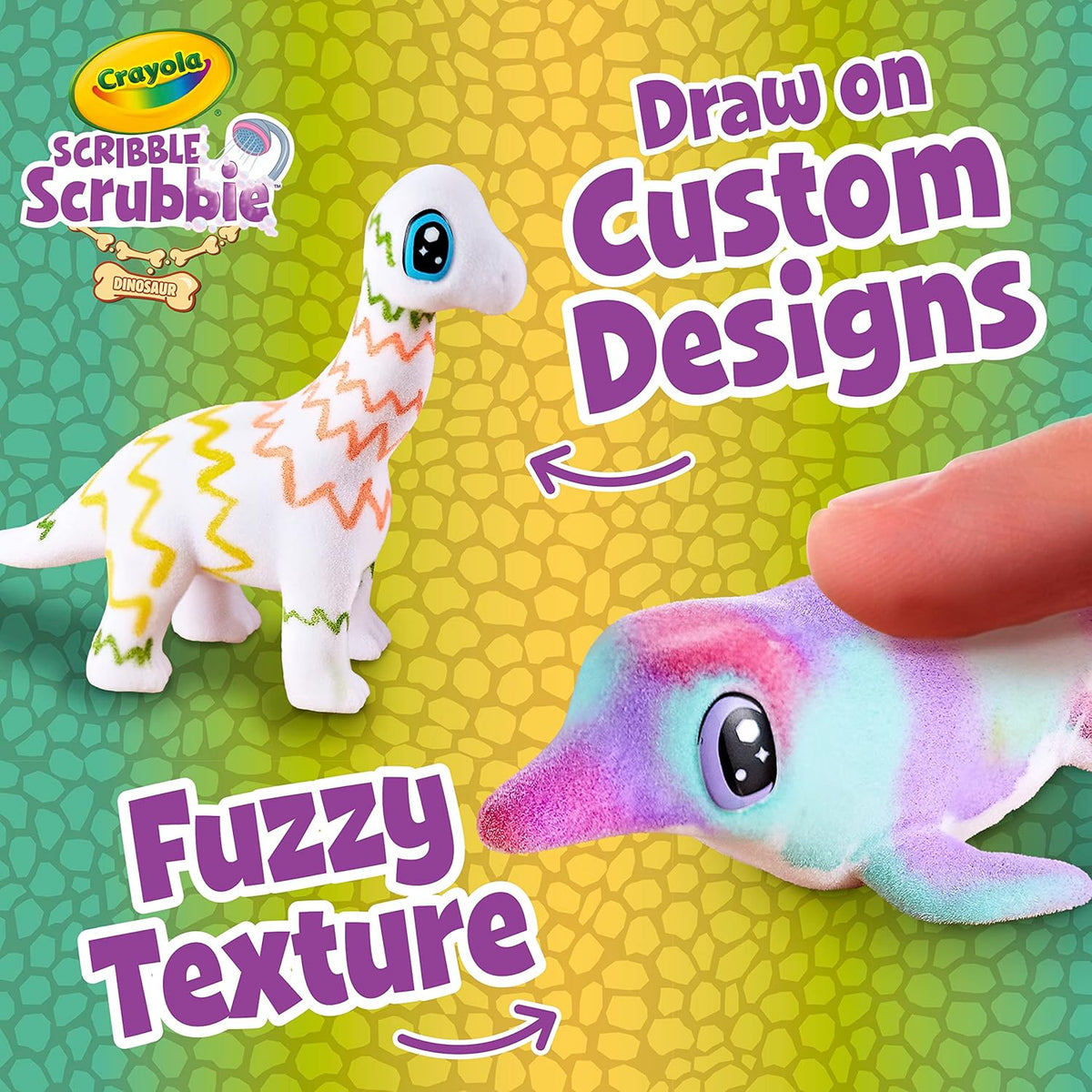 Crayola SCRIBBLE Scrubbie, Pets Dinosaur Waterslide Paint Kit