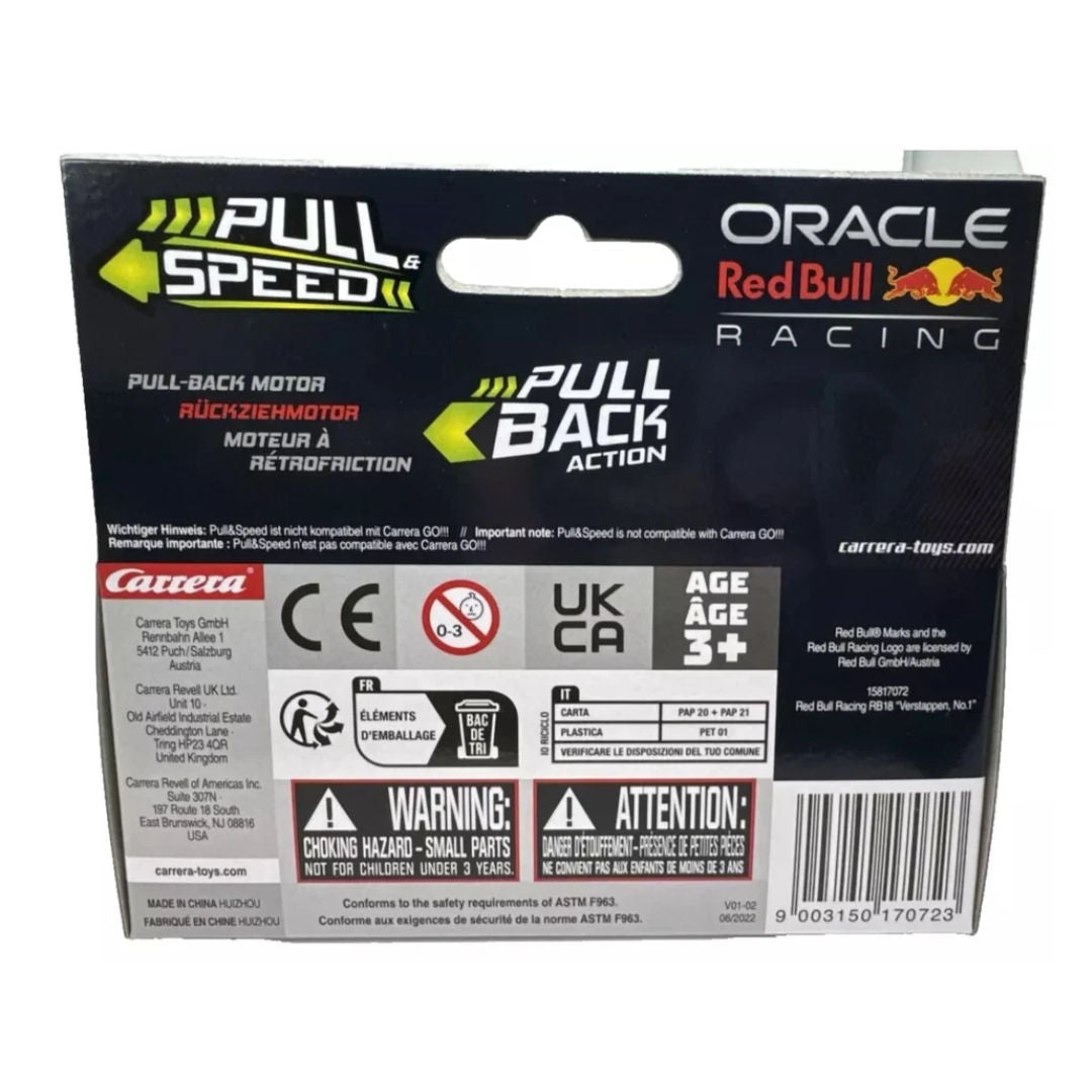 Carrera Oracle Red Bull Verstappen No.1 Pull-back Racing Car 1:43, 3+ years