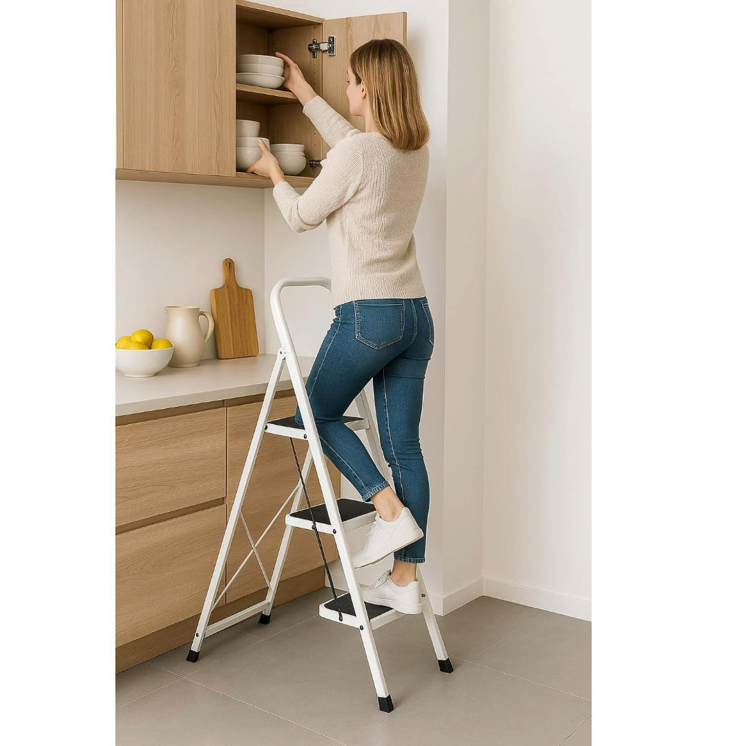 RSC 3 Step Aluminium Ladder Lightweight Folding Step Ladder for Home & Office, Model C25-369