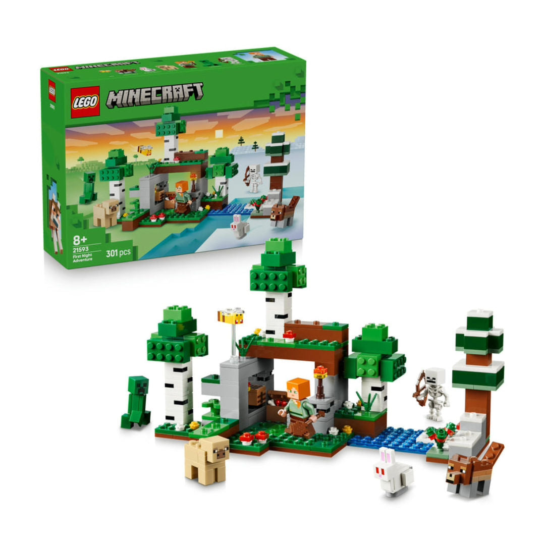 LEGO Minecraft The First Night Adventure Building Set, 301 Pieces, For Age 8+ Years