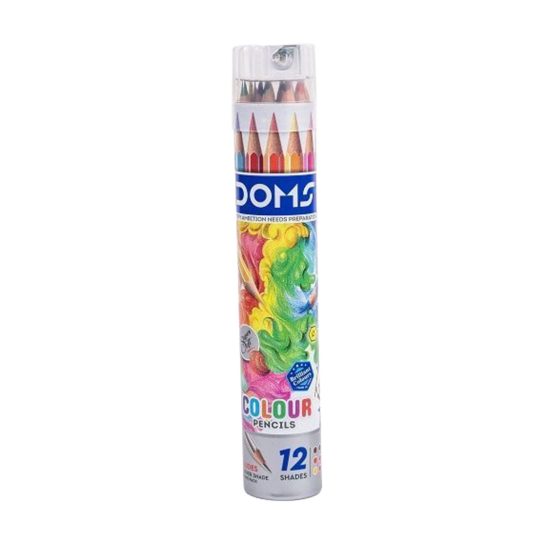 DOMS Full Size Colour Pencil Tin Pack, 12pieces