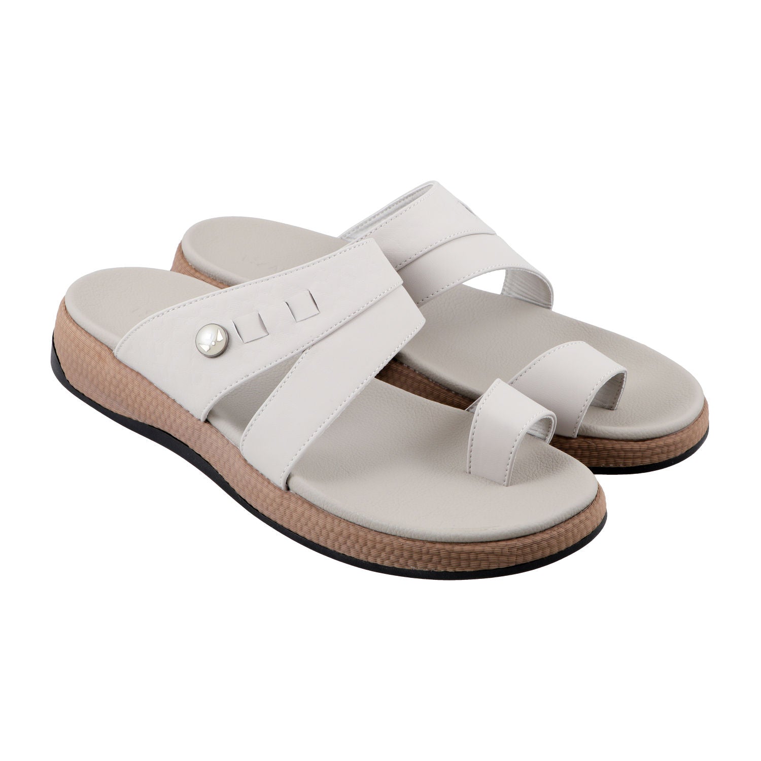AL FANOOS Men's Arabic Style Sandals with PU Leather Upper, EVA Cushioning & TPR Sole, AFNMN0000911BEG