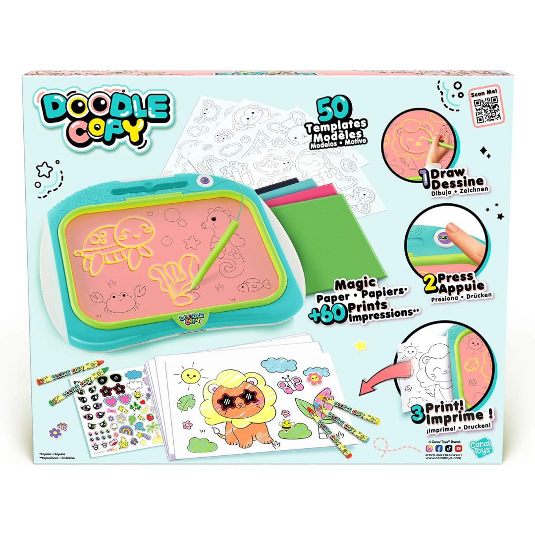 Canal Toys Doodle Copy Printable Drawing Board Set, (57 Pieces)