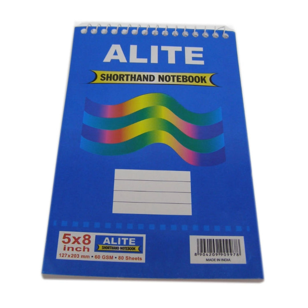 Alite Shorthand Writing Notebook, 80 Sheets, 60 GSM, 5x8 Inch