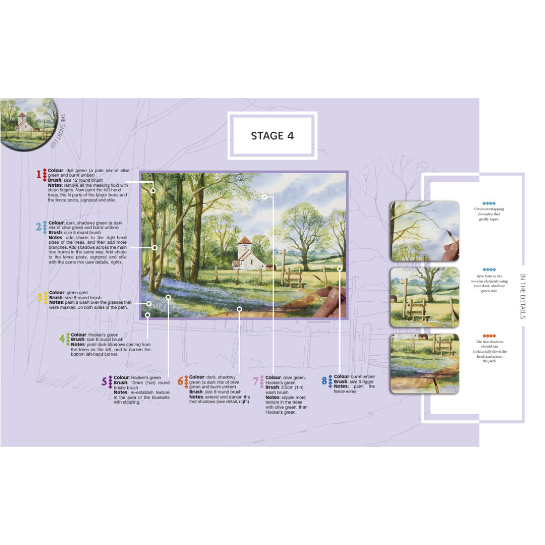 Search Press Country Scenes Paint Pad Poster Creative Painting & Art Activity Book