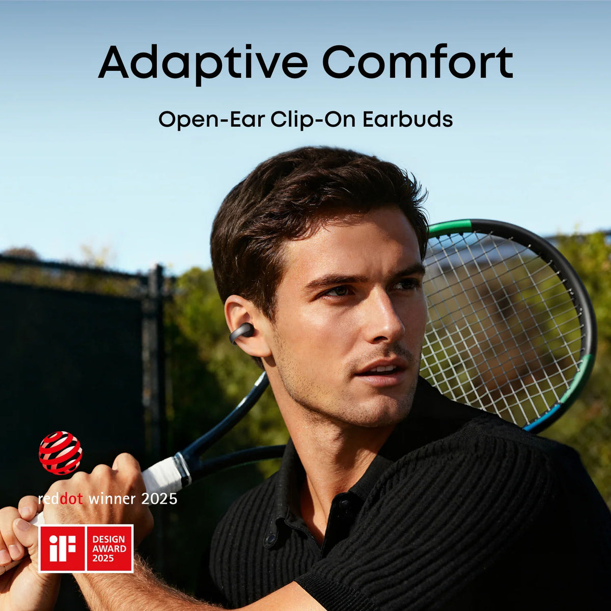 Anker Soundcore AeroClip Open-Ear Clip-On Earbuds, AI Calls, IP55, 32H Playtime