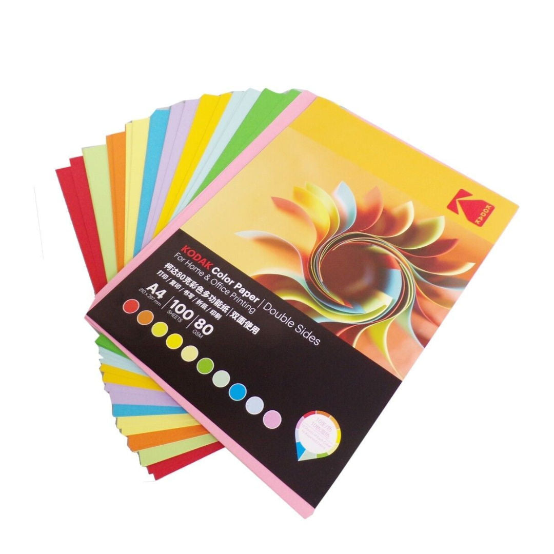 Kodak A4 10 Asstd Colors Paper 80Gsm 10sheets/100sheets