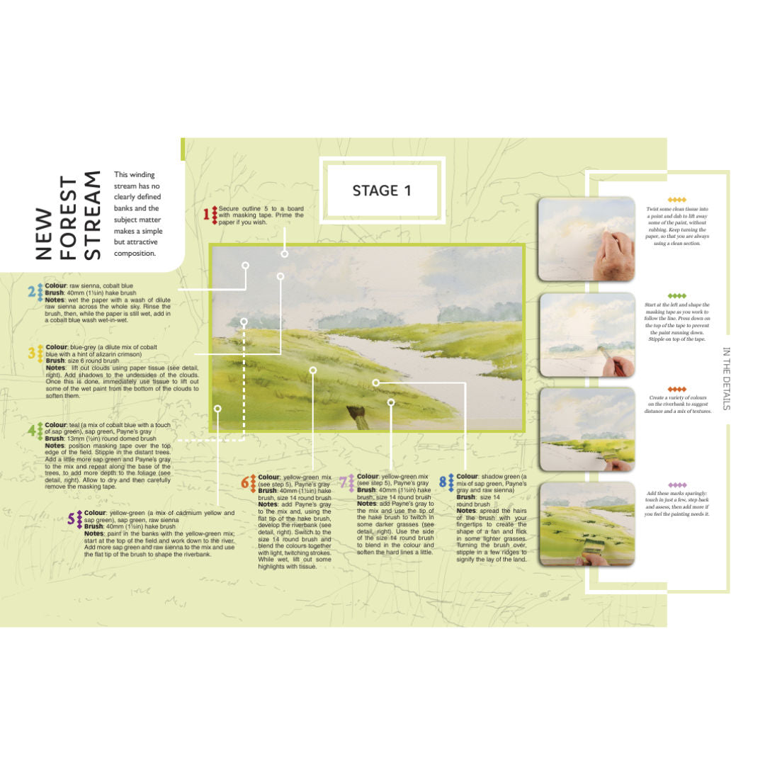 Search Press Country Scenes Paint Pad Poster Creative Painting & Art Activity Book