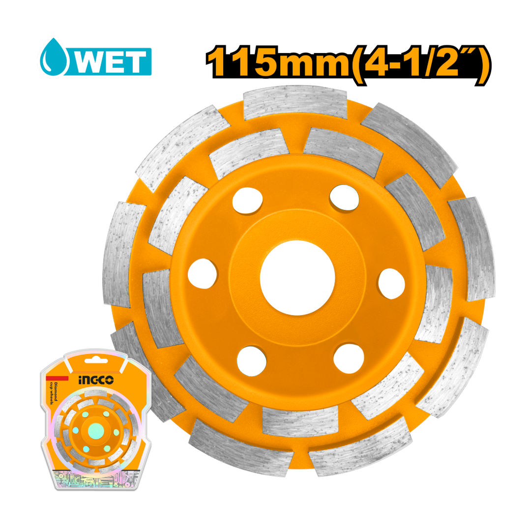 INGCO Diamond Grinding Head Cup Wheel, 115mm