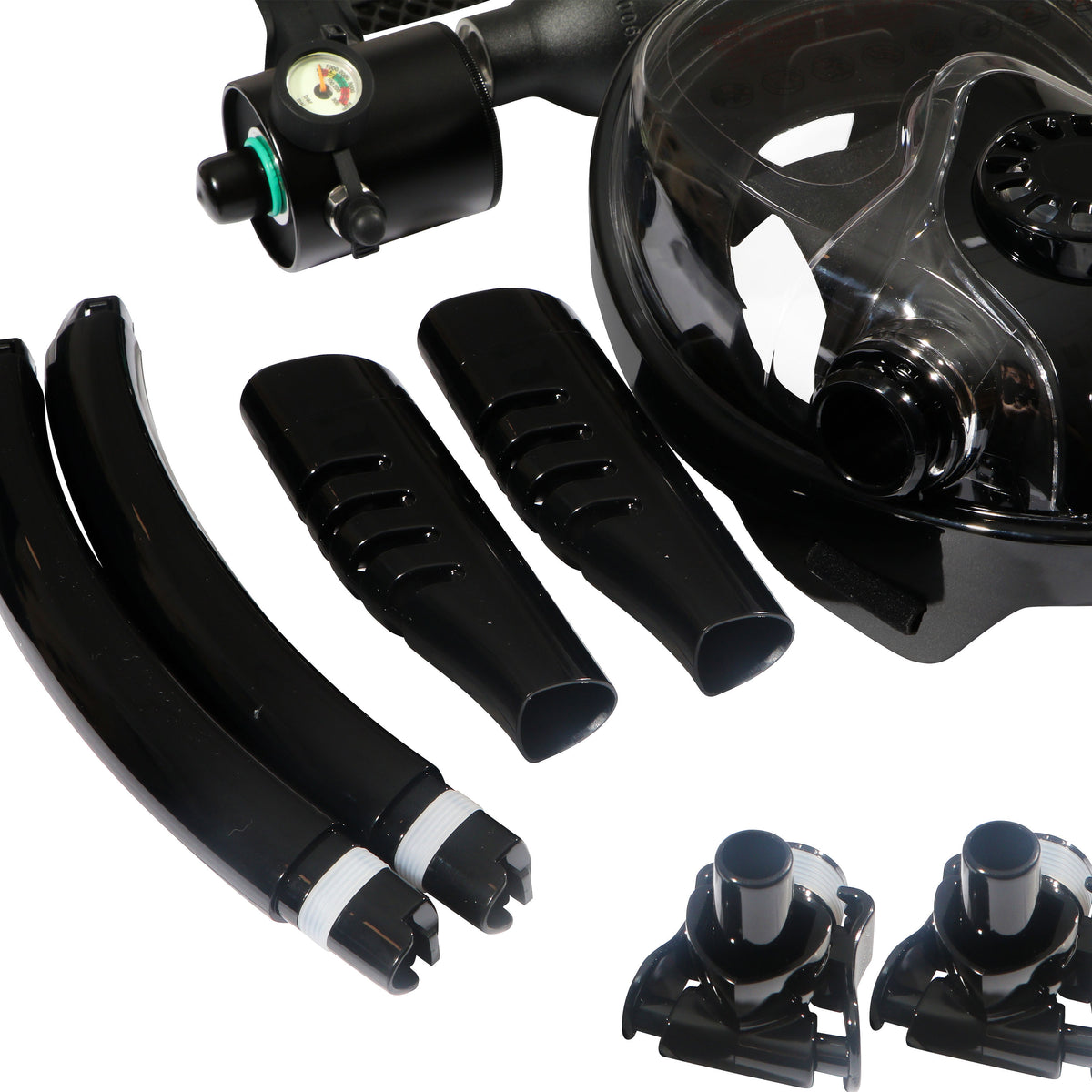 0.5L Portable Mini Scuba Tank & Full-Face Snorkel Mask Kit with High-Pressure Hand Pump 3000 PSI
