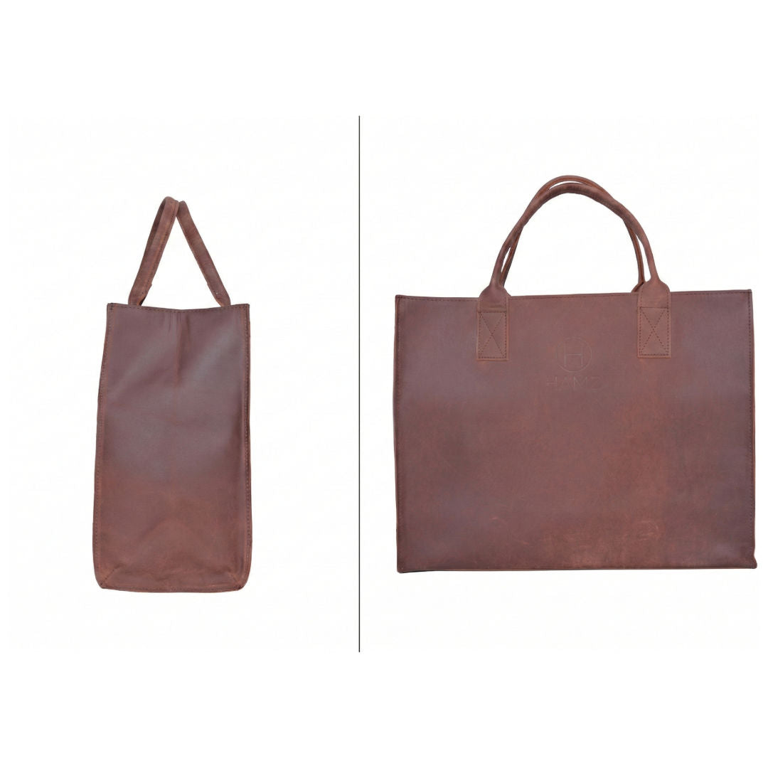 HMZ Genuine Leather Carry Bag, Premium Everyday & Travel Carry Bag