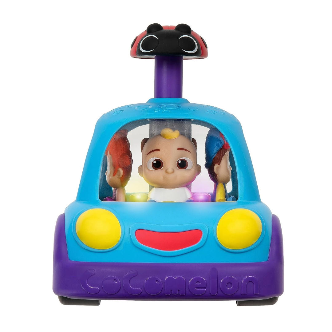 CoComelon Push 'N Sing Family Car, Interactive Musical Light Up Car, 17.78cm, Blue