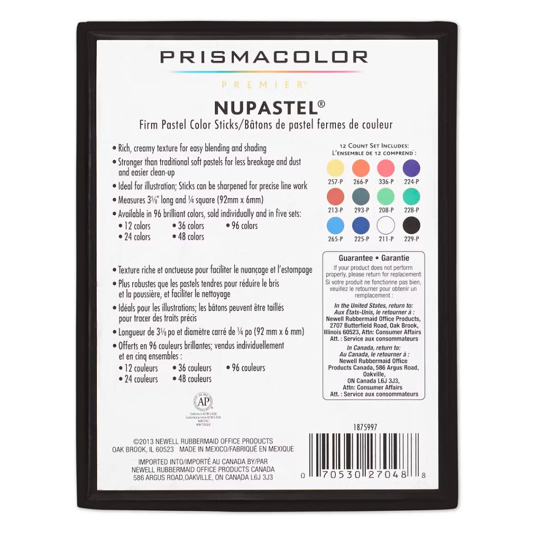 PRISMACOLOR PREMIER NUPASTEL, 12, Firm Pastel Color Sticks, 27048