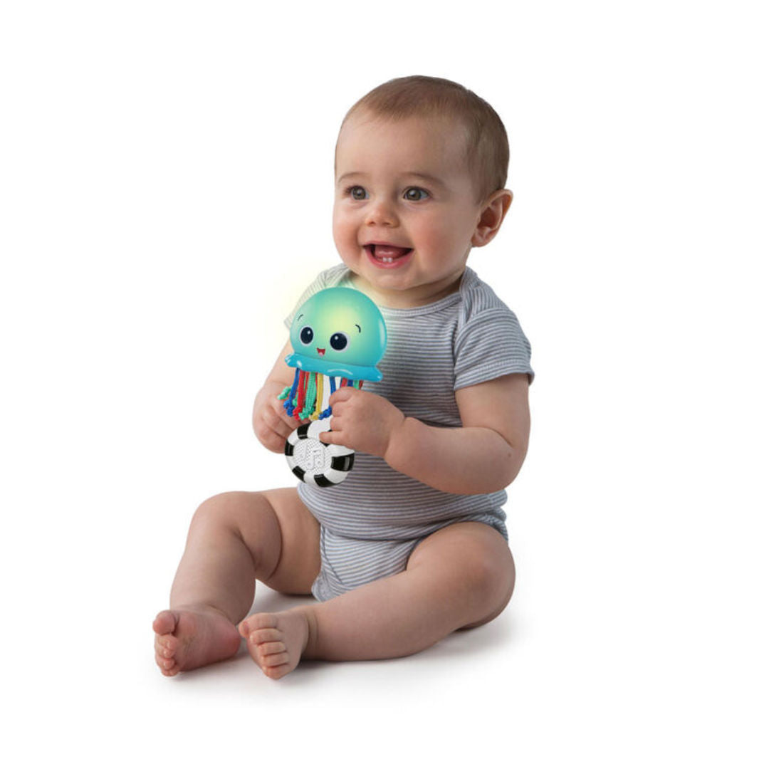 Baby Einstein Ocean Glow Sensory Shaker Musical Toy, 1 to 24 months